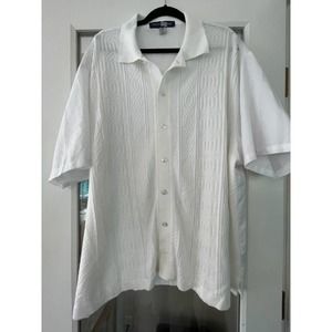 Michael Irvin 88 Mens Short Sleeve Polo White Diamond Knit Shirt Size XXL